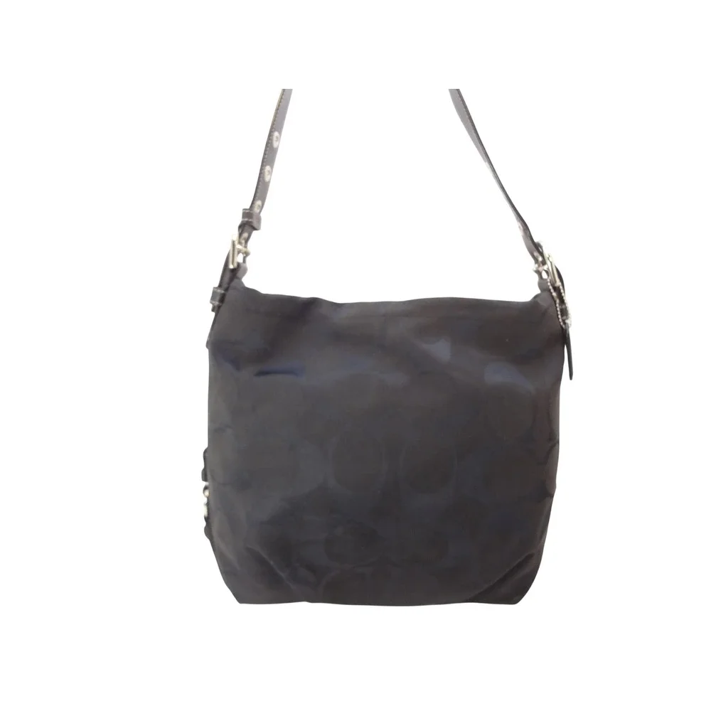 Coach Hobo Bag Black Signature C Jacquard F15067 Shoulder Bag